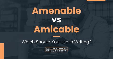 Amenable Vs Amicable Which Should You Use In Writing