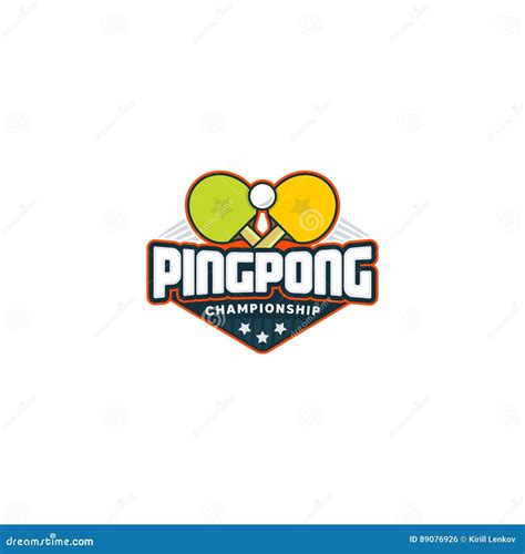 Ping Pong Logo Table Tennis Sport Badge Vector Illustration Stock Vector Illustration Of