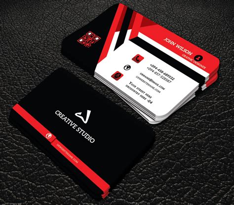 Start with a template, add your details, and get professional results in minutes. Red and black colour professional business cards free ...