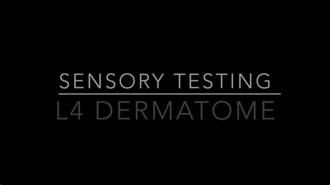 Sensory Testing L4 Dermatome Youtube