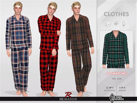 The Sims Resource Pajamas Shirt 01 For Male Sim