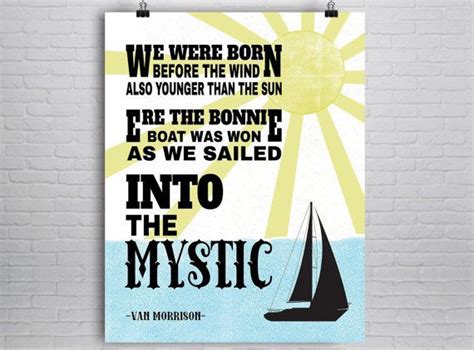 Van Morrison Print Into The Mystic Lyric Poster Wedding Etsy In