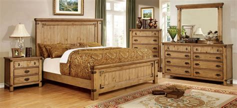 Give your bedroom a makeover with a pine bedroom set. Pioneer Burnished Pine Bedroom Set from Furniture of ...