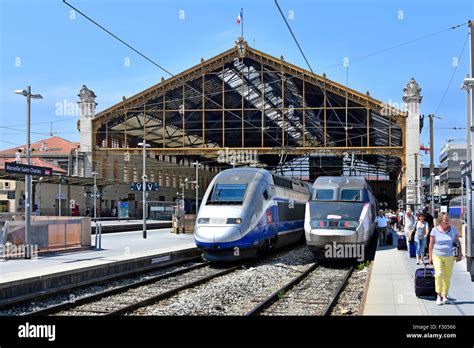 France Sncf Tgv High Speed Trains At Marseille Saint Charles French