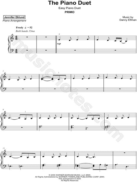 jennifer eklund the piano duet [easy] sheet music in a minor download and print sku mn0223607