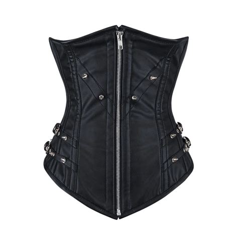 chelsea faux leather longline underbust corset leather corset underbust corset leather