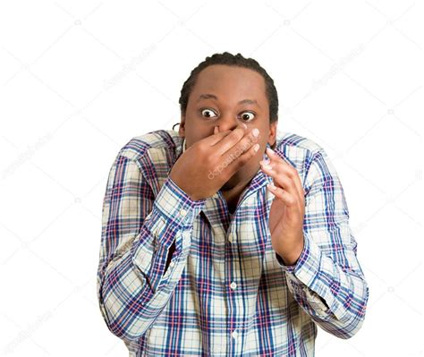 Man Pinches His Nose Looks At You Something Stinks Stock Photo By