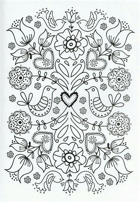 A super cute and loving flower monster coloring page with a basket of hearts and flowers, with little bird friends too. Flower coloring pages image by Armida Bueno on Bordado ...