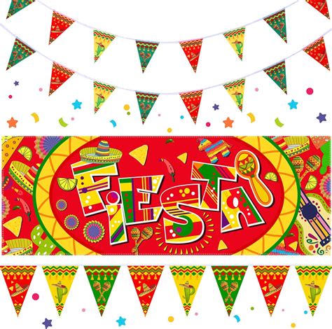 Mexican Party Decoration Kit Mexico Fiesta Banner Fiesta Pennant