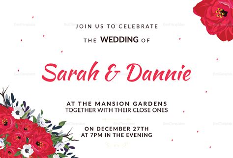 Sample Wedding Invitation Card Design Template In Word Psd Publisher