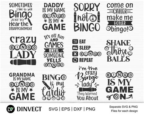 Bingo Svg Bingo Designs Bundle Bingo Shirt Design Svg Bingo Cutting