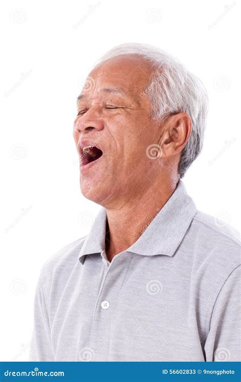 Old Man Yawning Stock Image Image Of Hair Isolated 56602833