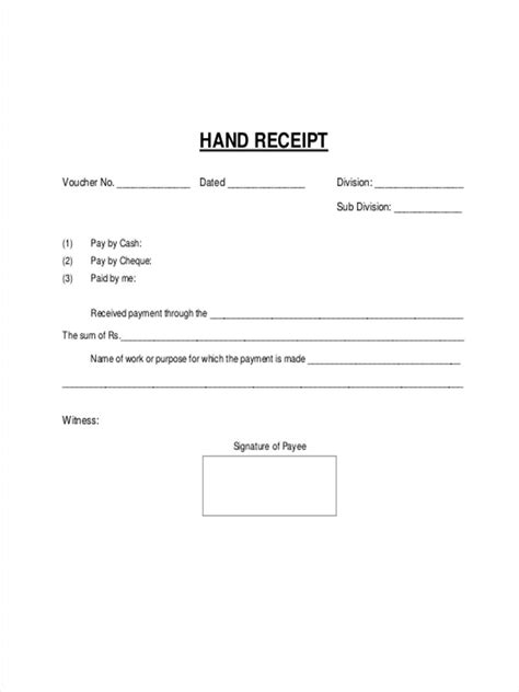 Hand Receipt Da Form 2062 Receipt Template