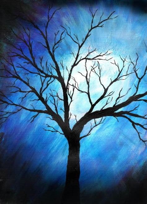 Abstract Tree On Blue Canvas Print Canvas Art By Sabrina