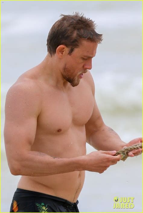 Charlie Hunnam Puts His Hot Shirtless Body On Display At Beach With