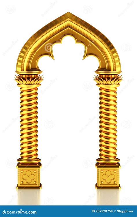 Gold Arch On A White Back Stock Illustration Illustration Of Culture