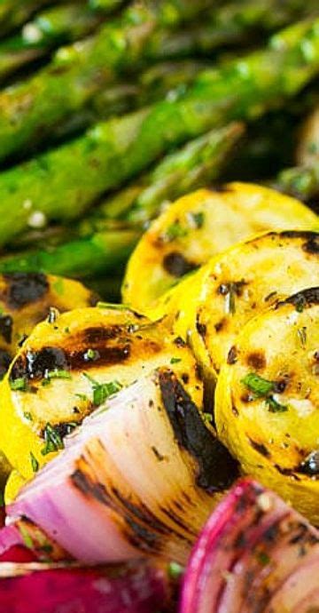 1 olive oil cooking spray. These grilled vegetables are an assortment of colorful ...