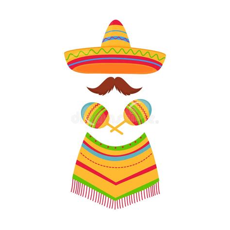 Cinco De Mayo 5th Of May Mexican Sombrero Poncho Mustache And