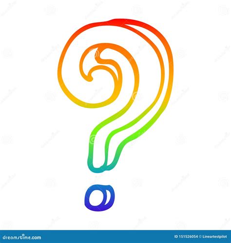 a creative rainbow gradient line drawing cartoon question mark stock vector illustration of