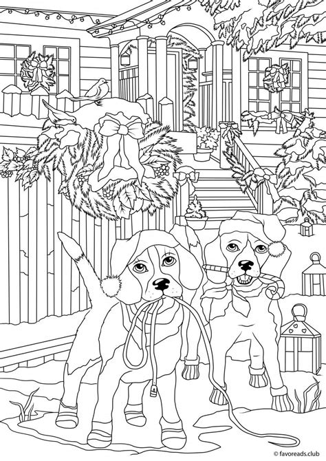 Christmas Dogs Coloring Pages For Kids Smart