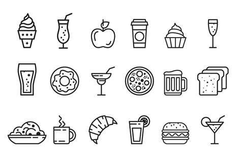 Food Icon Set Custom Designed Icons ~ Creative Market