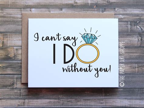 I Cant Say I Do Without You Card For Bridesmaid Card Etsy