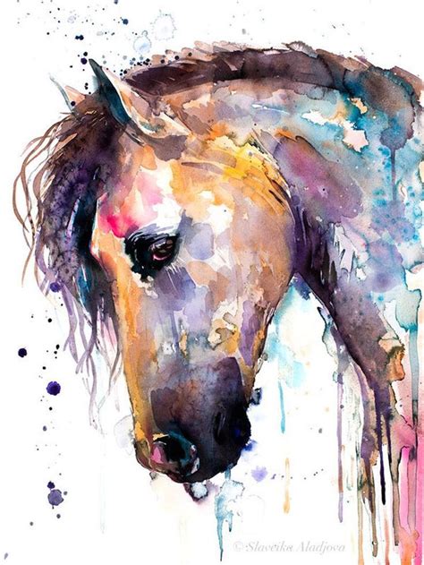 Beautiful Horse Watercolor Painting Print By Slaveika Aladjova Animal