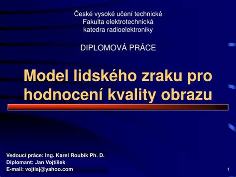 PPT Model lidského zraku pro hodnocení kvality obrazu PowerPoint