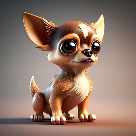 Premium Photo Super Cute Little Chihuahua In The Style Of Pixar