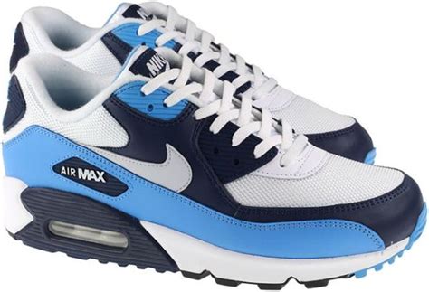 Nike Air Max 90 Trainers White Pure Platinum University Blue Aj1285 105