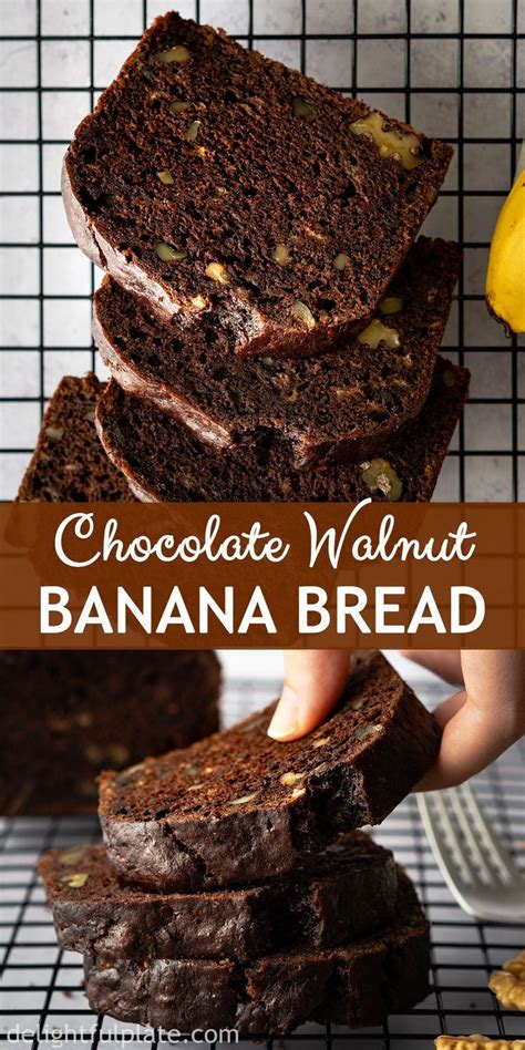 Easy Chocolate Walnut Banana Bread Recipe Easy Chocolate Breakfast Dessert Banana Bread
