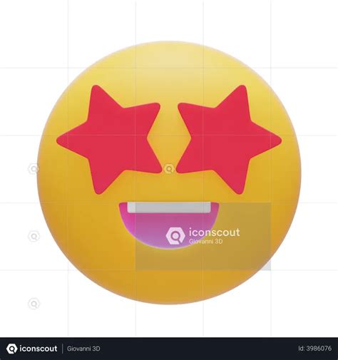 Star Eyes Emoji 3d Icon Download In Png Obj Or Blend Format