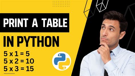 How To Print A Table In Python Multiplication Table In Python Using