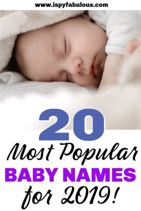 The Top 20 Baby Names Of 2019 Revealed I Spy Fabulous