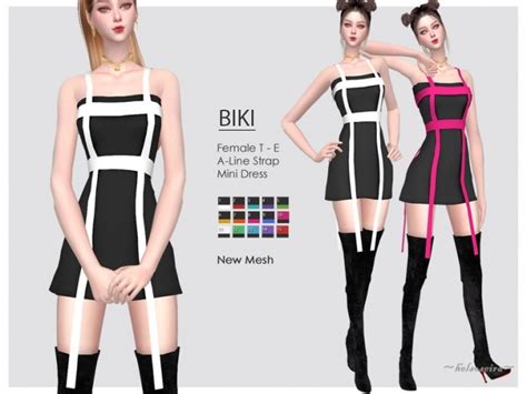 Biki Strap Mini Dress By Helsoseira At Tsr Sims 4 Updates