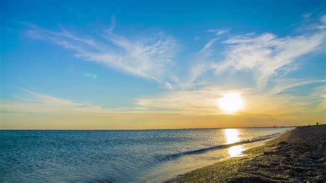 Tranquil Sunset Beautiful Scenery Black Sea Stock Footage Sbv