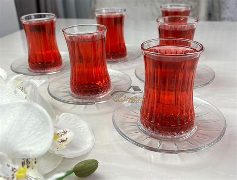 Pasabahce Elysia Tea Glass Set 12 Pieces With Saucers Made Of Glass