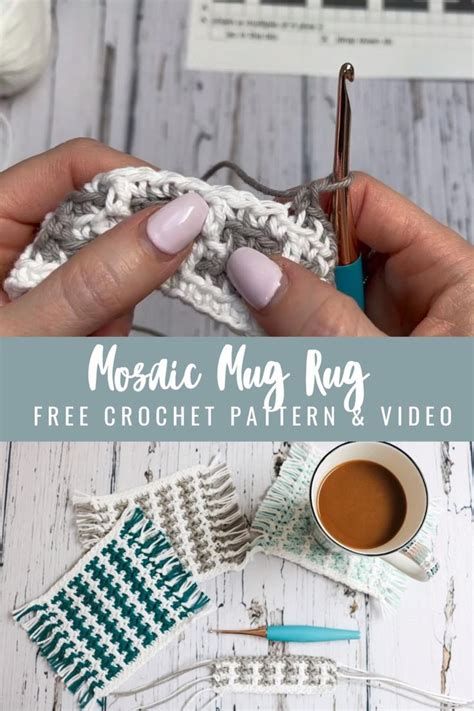Mosaic Mug Rug Free Crochet Pattern Video Video Crochet