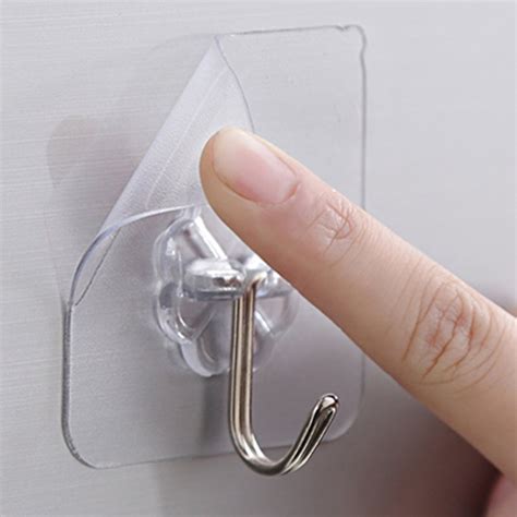 8 Pieces Coat Rack Hooks Wall Hooks Adhesive Without Drilling Transparent Bathroom For Kitc 70