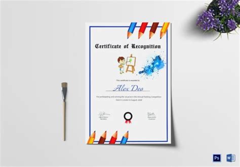 Painting Certificate 12 Word Psd Ai Indesign Format Download