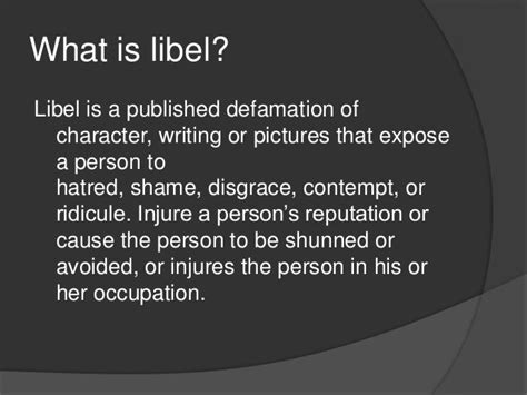 Introduction To Libel