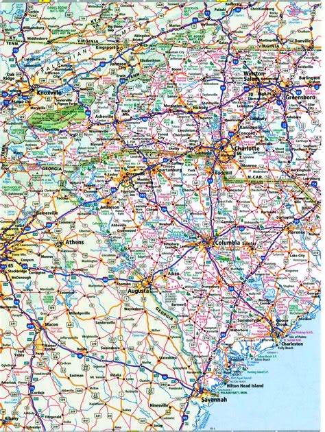 North Carolina South Carolina Interstate Highways Map I 40 I 74 I 77 I