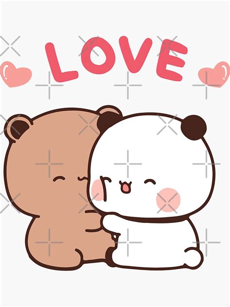 Panda Bear Hug Bubu And Dudu Love Hug Sticker For Sale By Dev Ilyass