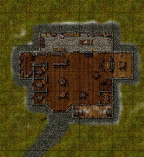 Dnd Tavern Map Tavern Map Battle Maps Half Pint Fantasy Version Rpg