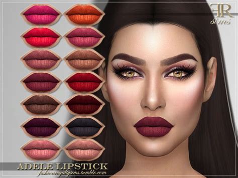 Fashionroyaltysims Frs Adele Lipstick Makeup Cc Sims 4 Cc Makeup