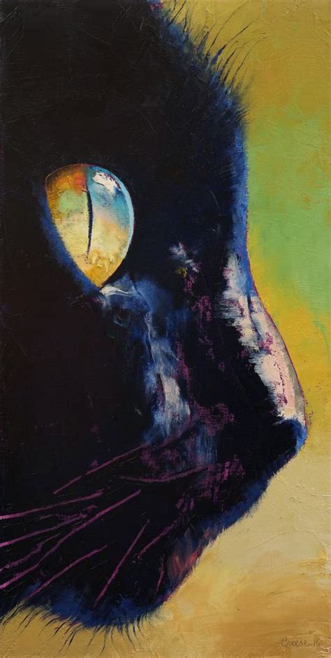 Cat Eye Art Print By Michael Creese X Small Cat Art Painting Black