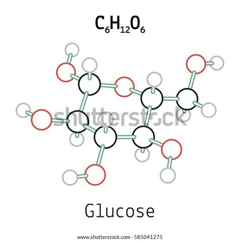 C6h12o6 Glucose 3d Molecule Isolated On Stock Vector