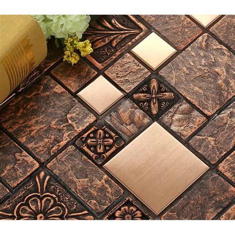 Wholesale Porcelain Tiles Square Mosaic Tile Design Metal Tile Flooring