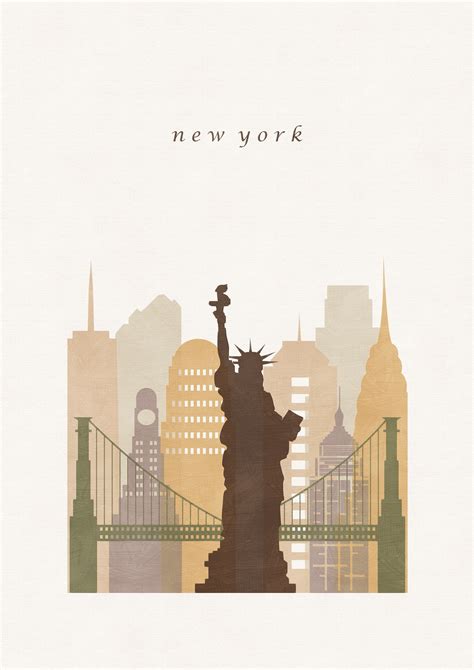 New York New Home Printable Ny Map Art New York Poster Digital