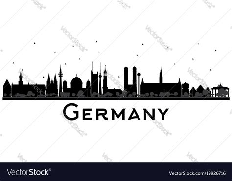 Germany City Skyline Silhouette With Black Vector Image